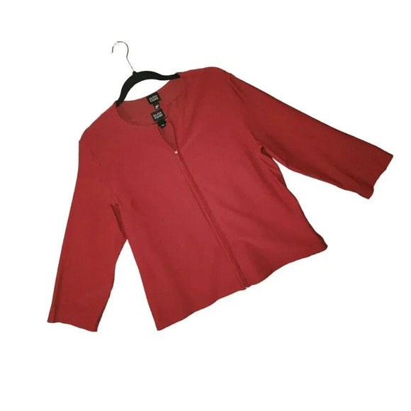 Eileen Fisher Womens Red Viscose 2 Piece Jacket Zip-Up and Sleeveless Top Size L - Picture 8 of 8